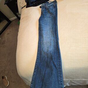 7 for all mankind dojo rebel jeans size 26, red pockets